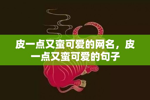 皮一点又蛮可爱的网名，皮一点又蛮可爱的句子