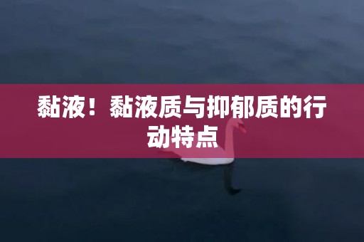 黏液！黏液质与抑郁质的行动特点