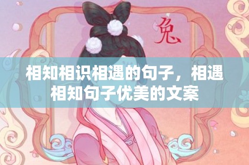 相知相识相遇的句子，相遇相知句子优美的文案