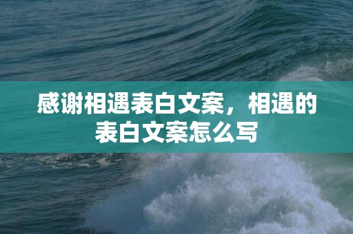 感谢相遇表白文案，相遇的表白文案怎么写