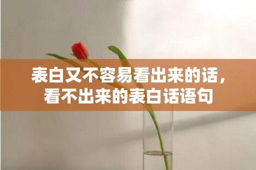 表白又不容易看出来的话，看不出来的表白话语句