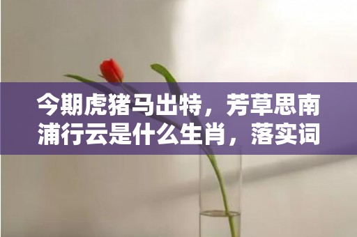 今期虎猪马出特，芳草思南浦行云是什么生肖，落实词语解释