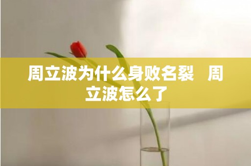 周立波为什么身败名裂   周立波怎么了