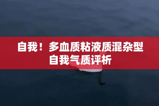 自我！多血质粘液质混杂型自我气质评析