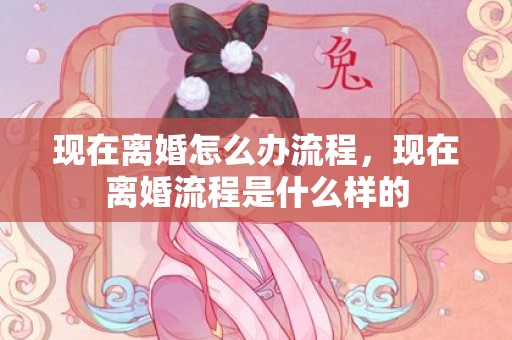 现在离婚怎么办流程，现在离婚流程是什么样的