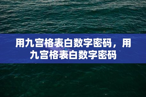 用九宫格表白数字密码，用九宫格表白数字密码