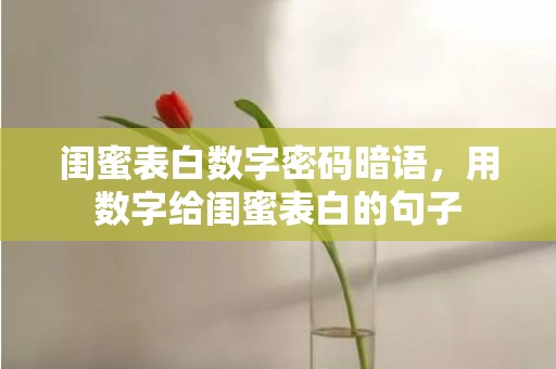 闺蜜表白数字密码暗语，用数字给闺蜜表白的句子