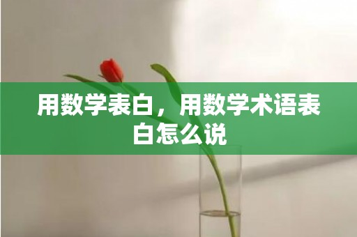 用数学表白，用数学术语表白怎么说