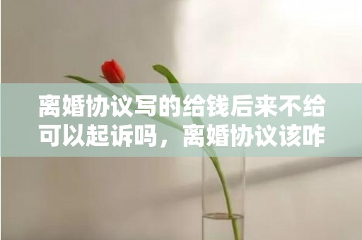 离婚协议写的给钱后来不给可以起诉吗，离婚协议该咋写才有效