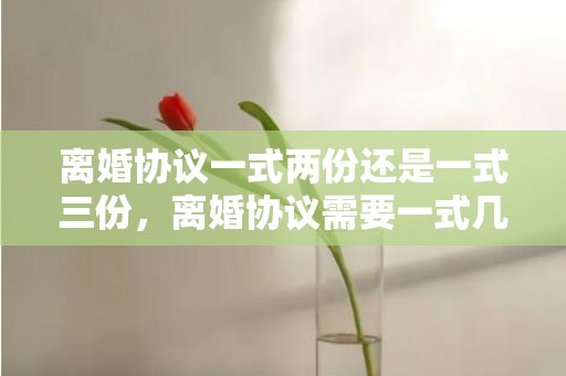 离婚协议一式两份还是一式三份，离婚协议需要一式几份的