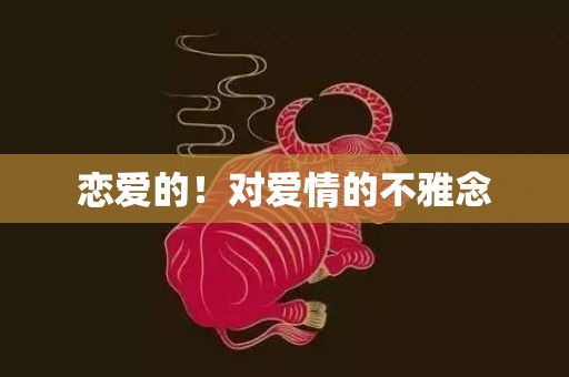 恋爱的！对爱情的不雅念