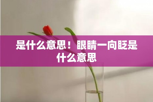 是什么意思！眼睛一向眨是什么意思