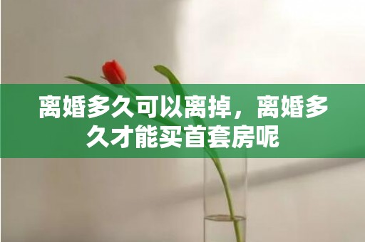 离婚多久可以离掉，离婚多久才能买首套房呢