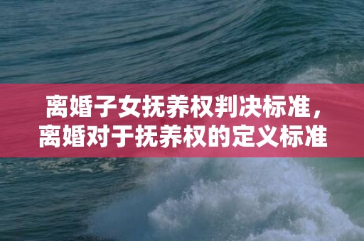 离婚子女抚养权判决标准，离婚对于抚养权的定义标准