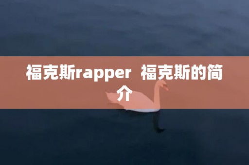 福克斯rapper  福克斯的简介