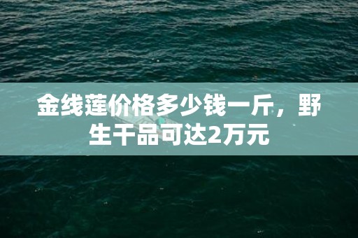 金线莲价格多少钱一斤，野生干品可达2万元