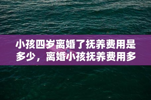 小孩四岁离婚了抚养费用是多少，离婚小孩抚养费用多少钱