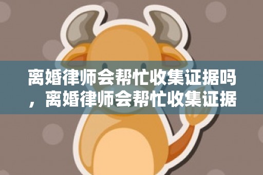 离婚律师会帮忙收集证据吗，离婚律师会帮忙收集证据吗