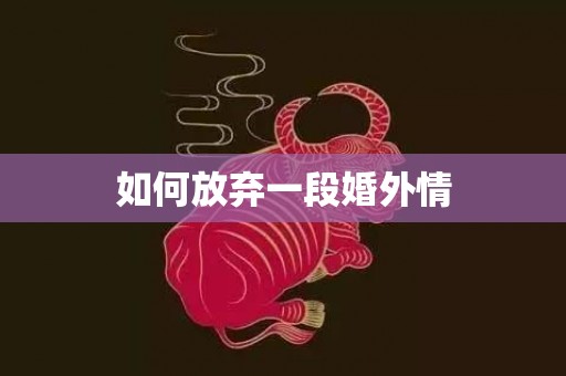 如何放弃一段婚外情