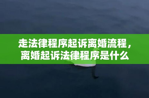 走法律程序起诉离婚流程，离婚起诉法律程序是什么