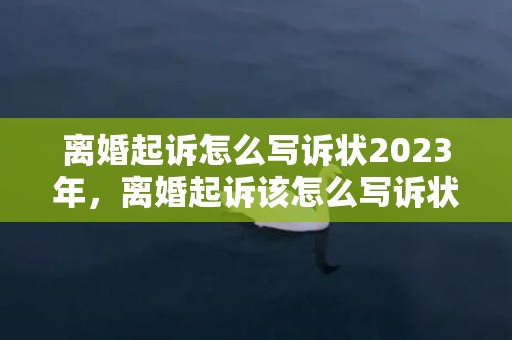 离婚起诉怎么写诉状2023年，离婚起诉该怎么写诉状起诉