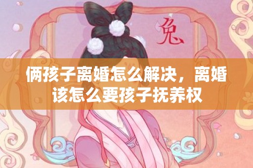 俩孩子离婚怎么解决，离婚该怎么要孩子抚养权