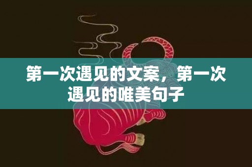 第一次遇见的文案，第一次遇见的唯美句子