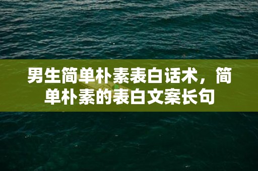 男生简单朴素表白话术，简单朴素的表白文案长句