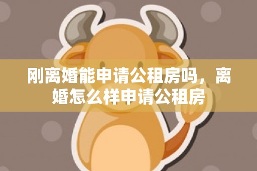 刚离婚能申请公租房吗，离婚怎么样申请公租房