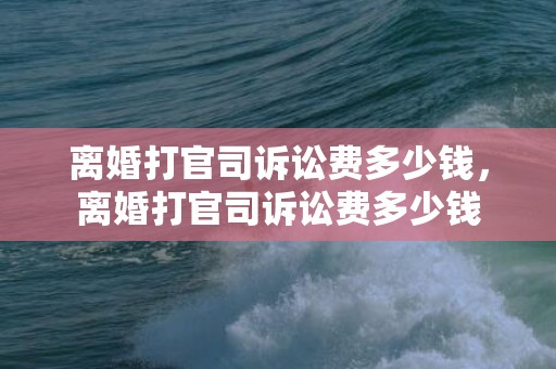 离婚打官司诉讼费多少钱，离婚打官司诉讼费多少钱