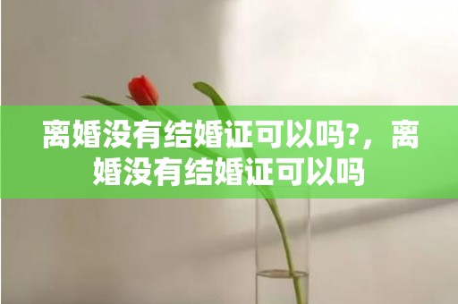 离婚没有结婚证可以吗?，离婚没有结婚证可以吗