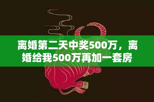 离婚第二天中奖500万，离婚给我500万再加一套房