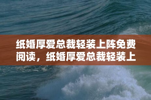 纸婚厚爱总裁轻装上阵免费阅读，纸婚厚爱总裁轻装上阵