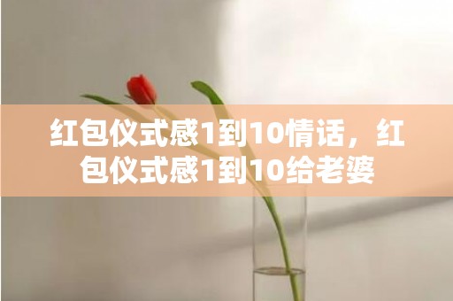 红包仪式感1到10情话，红包仪式感1到10给老婆