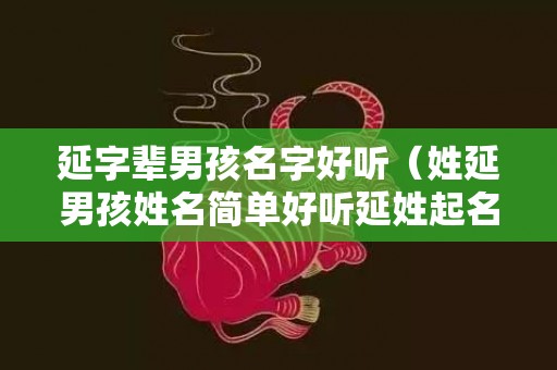 延字辈男孩名字好听（姓延男孩姓名简单好听延姓起名字）