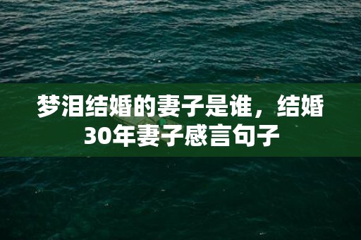 梦泪结婚的妻子是谁，结婚30年妻子感言句子