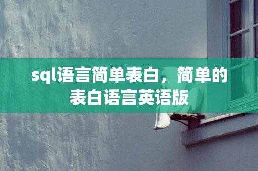 sql语言简单表白，简单的表白语言英语版