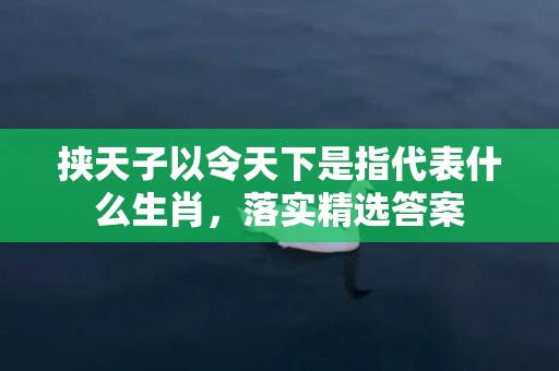 挟天子以令天下是指代表什么生肖，落实精选答案