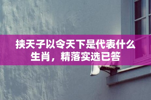 挟天子以令天下是代表什么生肖，精落实选已答