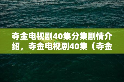 夺金电视剧40集分集剧情介绍，夺金电视剧40集（夺金第34集）