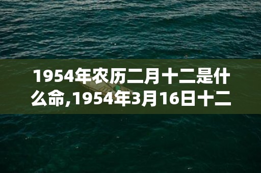 1954年农历二月十二是什么命,1954年3月16日十二时辰出生命运解析(1954年农历二月初十是几月几日)