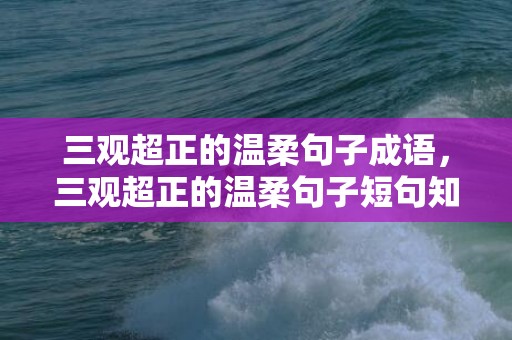 三观超正的温柔句子成语，三观超正的温柔句子短句知乎 惊艳的短句知乎