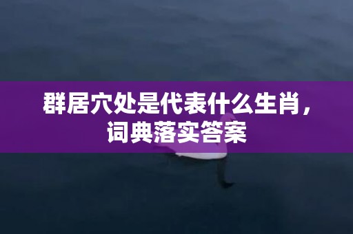 群居穴处是代表什么生肖，词典落实答案