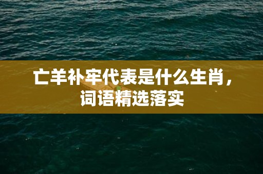 亡羊补牢代表是什么生肖，词语精选落实