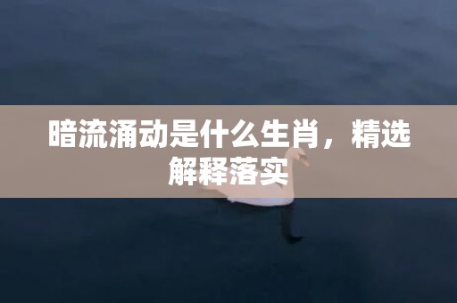 暗流涌动是什么生肖，精选解释落实