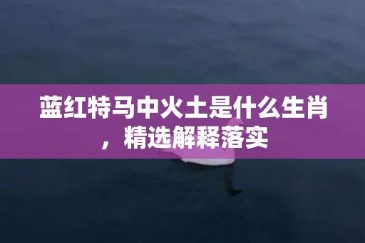 蓝红特马中火土是什么生肖，精选解释落实