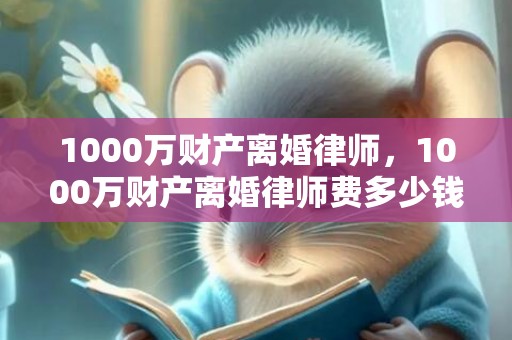 1000万财产离婚律师，1000万财产离婚律师费多少钱，离婚律师费2万