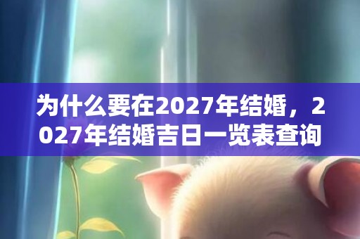 为什么要在2027年结婚，2027年结婚吉日一览表查询，2020元月黄道吉日