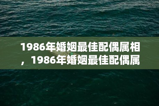 1986年婚姻最佳配偶属相，1986年婚姻最佳配偶属相