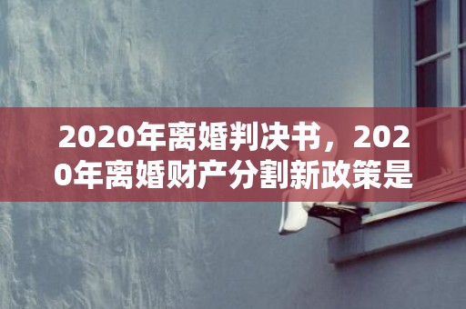 2020年离婚判决书，2020年离婚财产分割新政策是什么意思啊